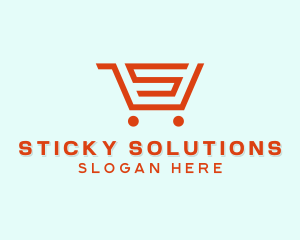 Grocery Cart Letter S logo design