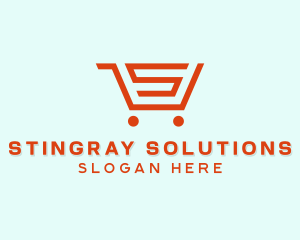 Grocery Cart Letter S logo design