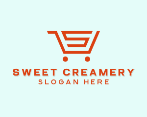 Grocery Cart Letter S logo design