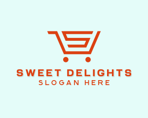 Grocery Cart Letter S logo design