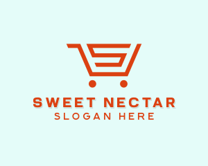 Grocery Cart Letter S logo design