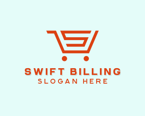 Grocery Cart Letter S logo design