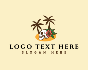 Island - Skull Summer Island logo design
