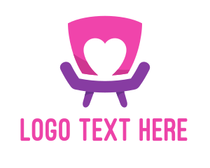 Love - Heart Chair Love Seat logo design