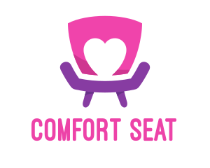 Heart Chair Love Seat logo design