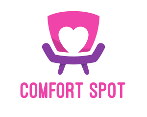 Seat - Heart Chair Love Seat logo design