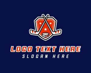 League - Hockey Stick Puck Sport logo design