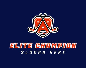 Champion - Hockey Stick Puck Sport logo design