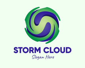 Rainstorm - Global Typhoon Weather logo design