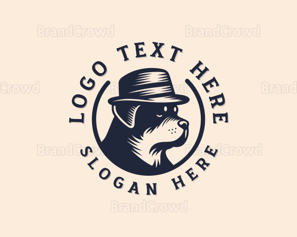 Fedora Pitbull Dog Logo