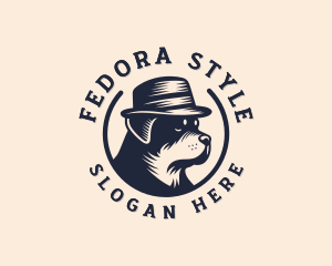 Fedora Pitbull Dog logo design