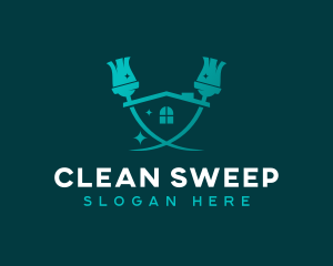 Housekeeping - Broom Cleaning Housekeeping logo design