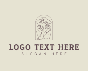 Saloon - Western Cowgirl Woman logo design