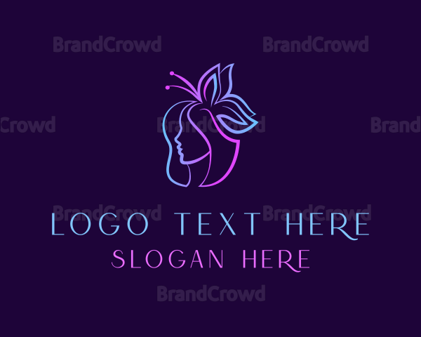 Butterfly Head Woman Logo