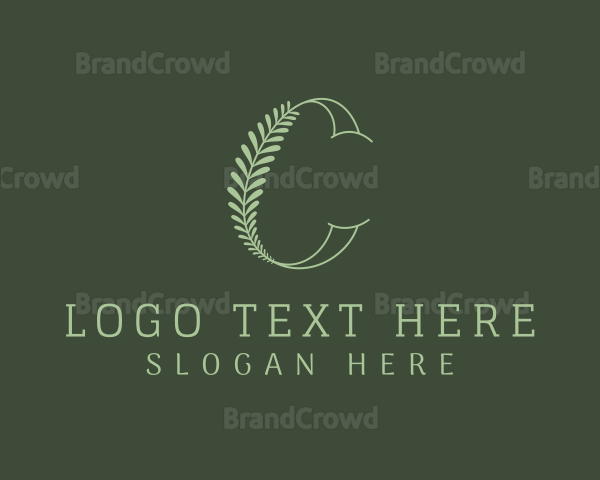 Green Leaf Letter C Logo