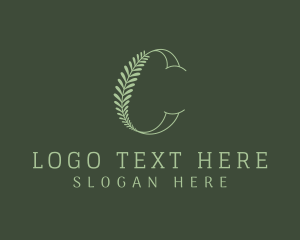 Meditation - Green Leaf Letter C logo design
