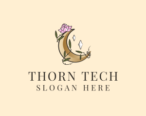 Moon Thorn Floral logo design