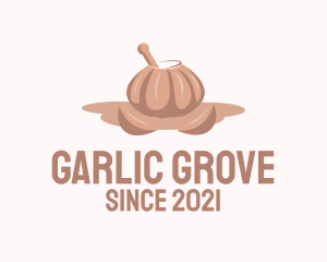 Garlic - Garlic Mortar & Pestle logo design