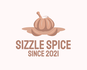 Garlic Mortar & Pestle logo design