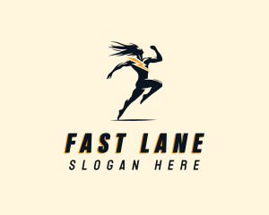 Fast Lightning Man logo design