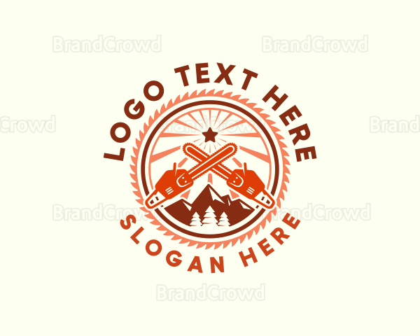 Chainsaw Logging Lumberjack Logo