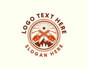 Vintage - Chainsaw Logging Lumberjack logo design