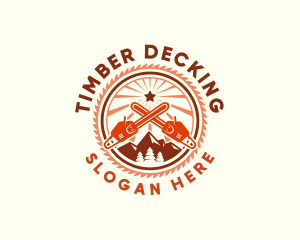 Chainsaw Logging Lumberjack logo design