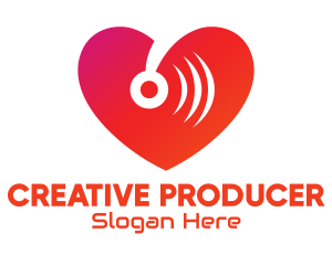 Producer - Disco Music Sound Heart logo design