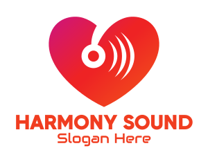 Sound - Disco Music Sound Heart logo design