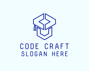 Coding - Code Graduation Cap logo design