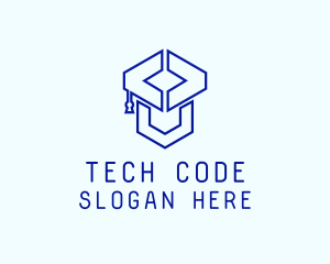 Code - Code Graduation Cap logo design