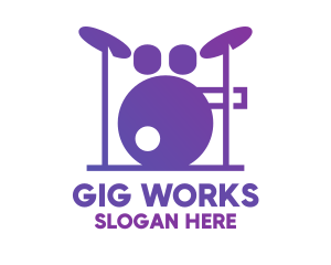 Gig - Music Band Drums logo design