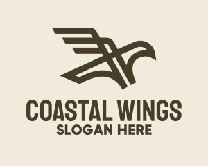 Seagull - Brown Minimalist Bird logo design