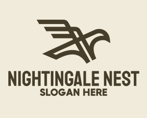 Nightingale - Brown Minimalist Bird logo design