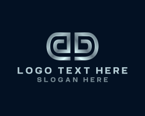 Commerce - Industrial Metallic Reflection Letter D logo design