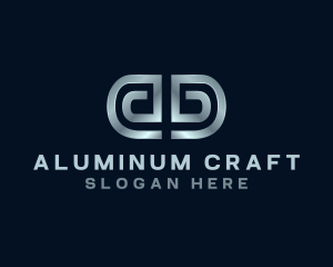 Aluminum - Industrial Metallic Reflection Letter D logo design