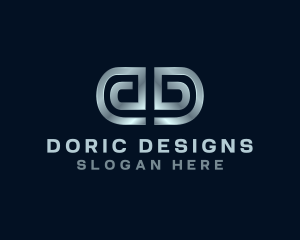 Industrial Metallic Reflection Letter D logo design