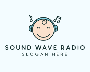 Radio Station - Baby Toddler Music Headphones logo design