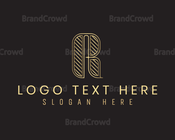 Deluxe Retro Luxury Letter R Logo