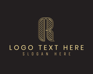 Style - Deluxe Retro Luxury Letter R logo design