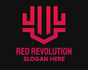 Red Gaming Shield  logo design