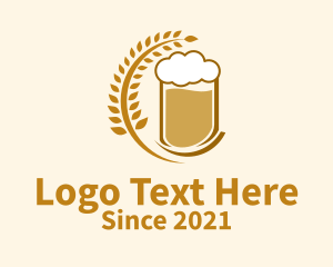 Beer Glass - Wheat Craft Beer logo design