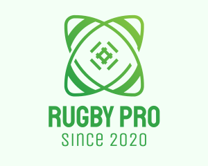 Green Gradient Rugby Ball logo design