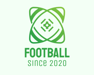 Green Gradient Rugby Ball logo design