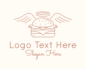 Food Delivery - Burger Angel Wings logo design