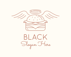 Snack - Burger Angel Wings logo design