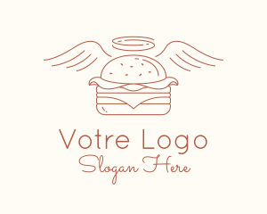 Food Stand - Burger Angel Wings logo design