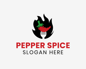 Pepper - Fire Chili Pepper logo design