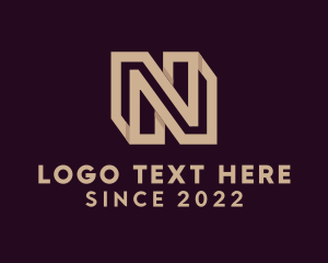 Lettering - Brown Business Letter N logo design
