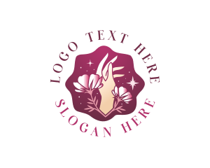 Masseuse - Floral Hand Beauty logo design